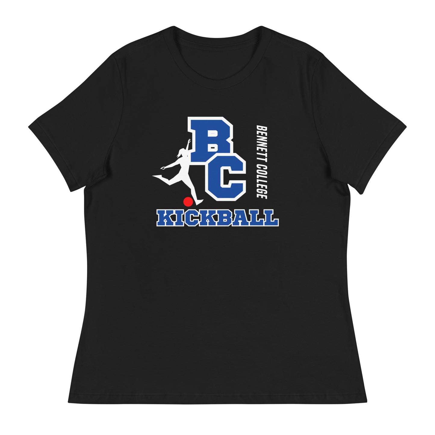 Women's Relaxed Kick-Ball T-Shirt - White Text