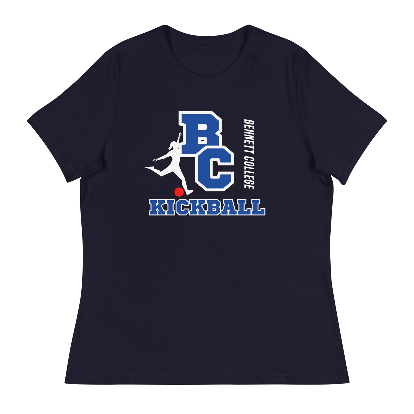 Women's Relaxed Kick-Ball T-Shirt - White Text